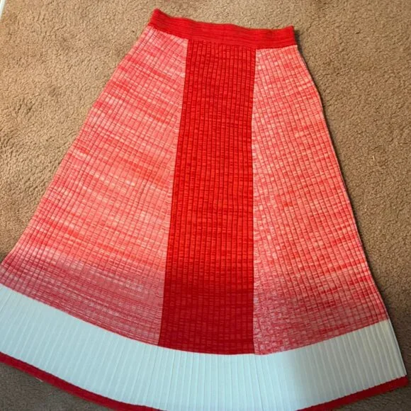 ME+EM Colourblock Knit Pleated Maxi Skirt | Wool Cashmere Blend | Size S - Picture 2 of 9